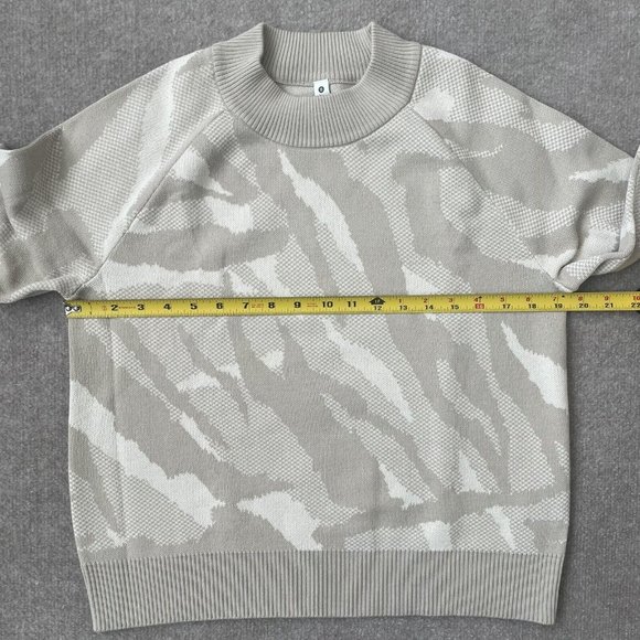 Athleta Sweater Womens XS Tan Camo Beige Casual Pullover Knit Merino Wool Shirt - Picture 5 of 7
